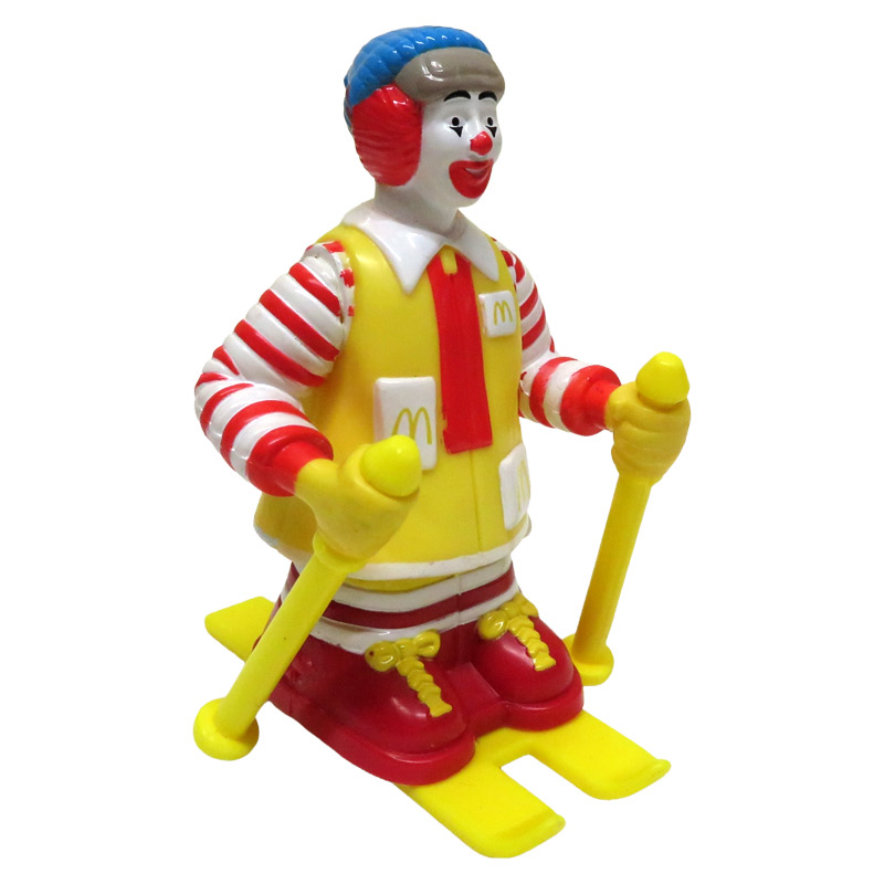 Ronald McDonald on skis